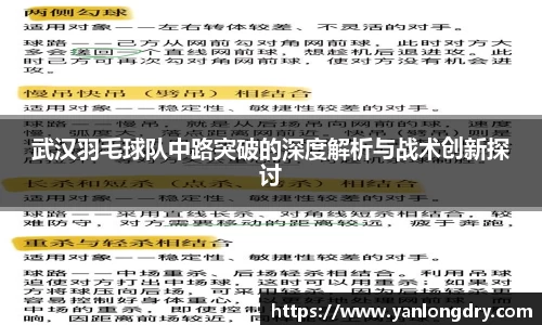 武汉羽毛球队中路突破的深度解析与战术创新探讨